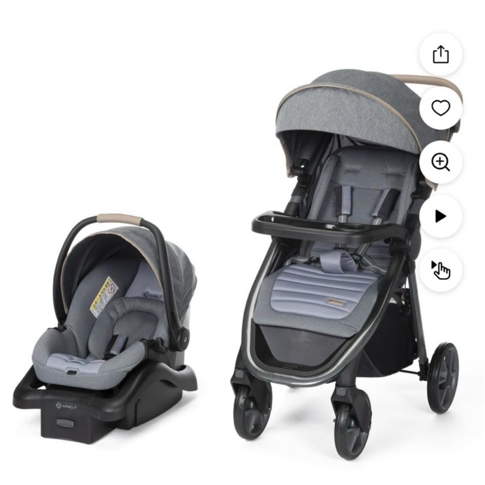 Premium Gray Stroller and Car Seat Combo